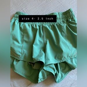 Greenish lululemon shorts - size 4 - 2.5 inch
